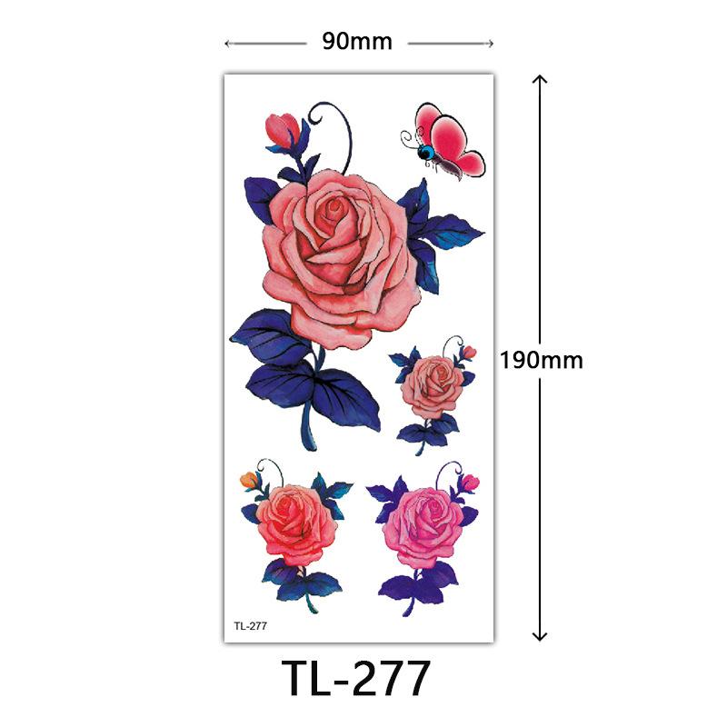 Flower Tattoo Stickers, Color Sketch Tattoo Stickers, English Letters, Wedding Photography Tattoo