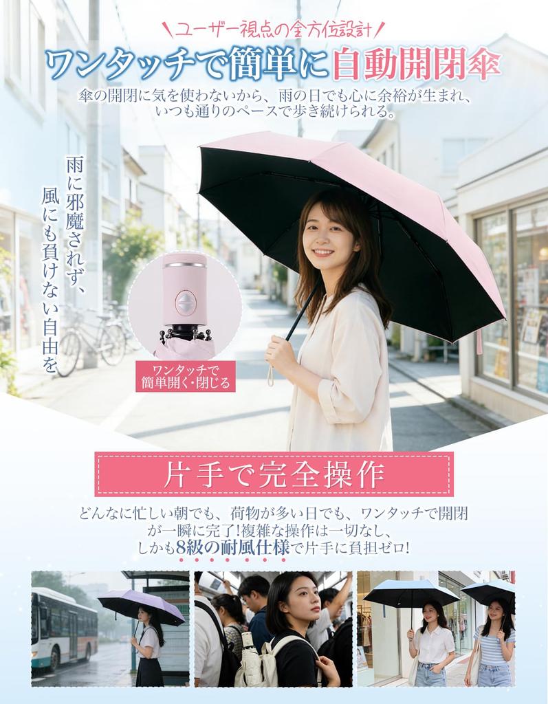Memory UV Protection Complete Folding Suitable for Both Sunny and Rainy Heat Automatic Opening and Windproof and Compact with Storage Ideal for Rainy