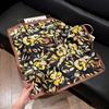 Fashion Black and White Printing Temperament Square Scarf Imitation Silk Korean Version Decorative Scarf Scarf Professional Decorative Shawl Silk Scar