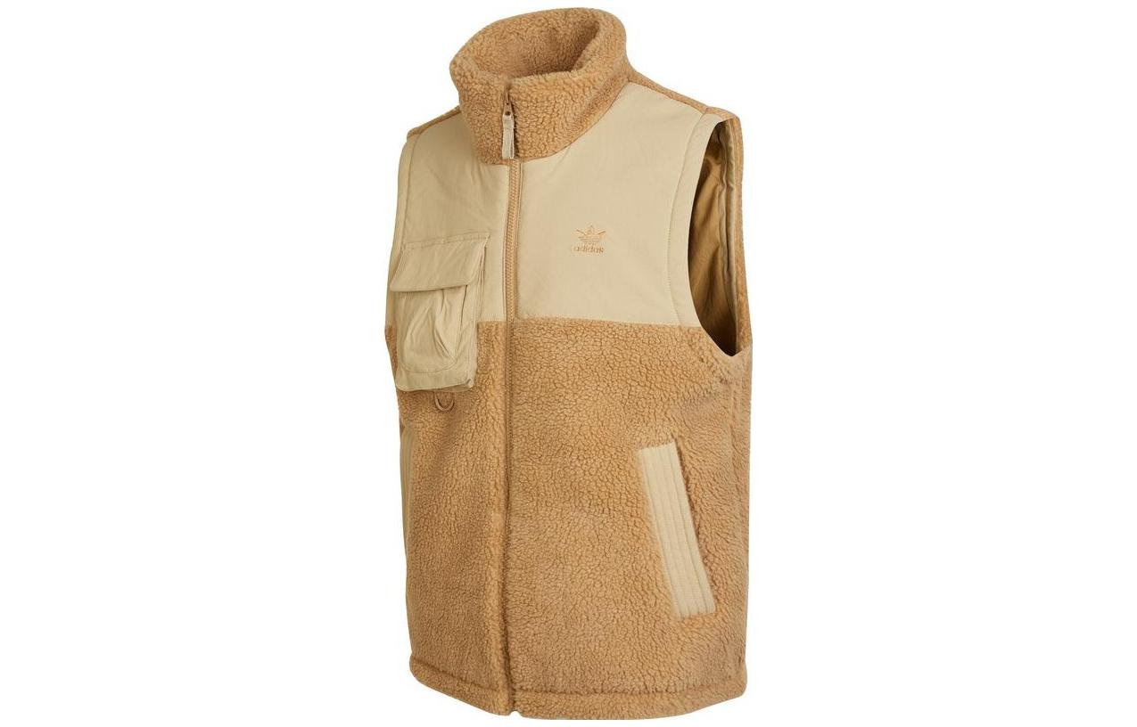 Adidas Originals Vests Men s Khaki Stand Collar Moderate Other IC8161 S