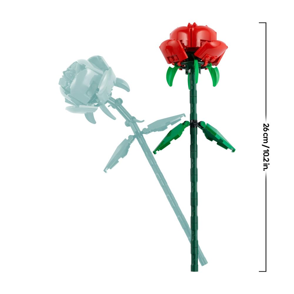 LEGO Botanical Rose Toy - Birthday Present, Building Blocks, for Girls, Boys, Children Ages 8, 9, 10, Elementary School Students, Flower Bouquet, Arti