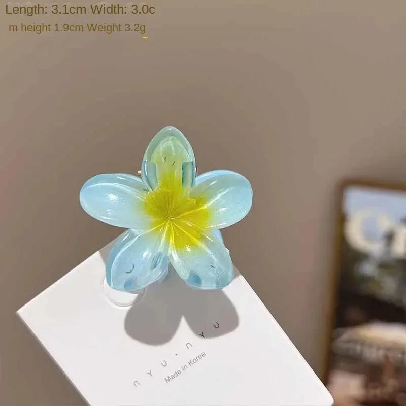 2025Hawaiian Summer Hair Claw Clips Set Tropical Flower Hairpins With Gradient Design Beach Vacation Hair Accessories Collection