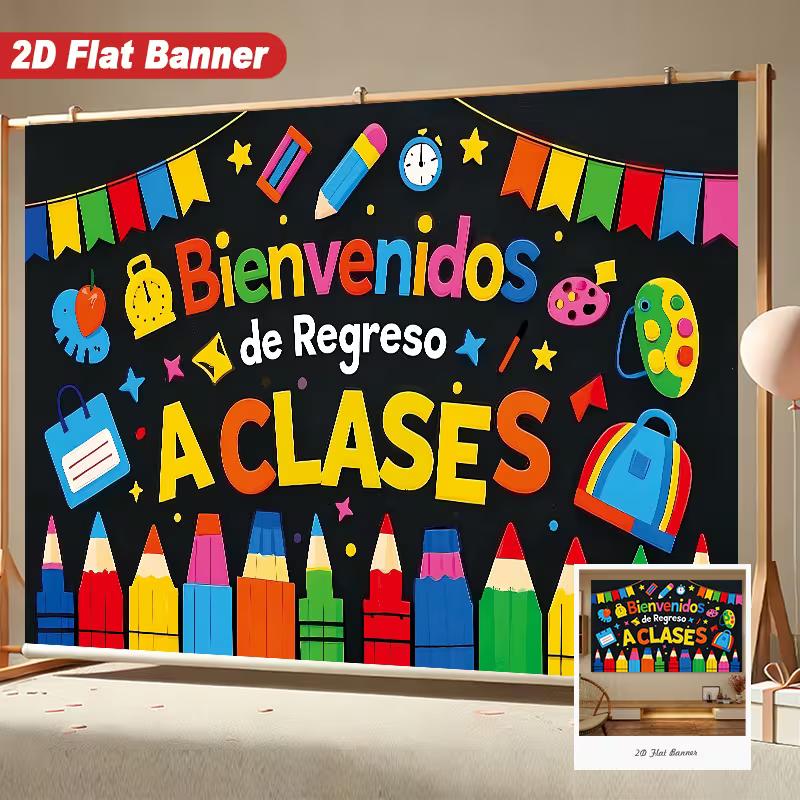 Добро пожаловать обратно в школу Фон для классной комнаты Украшение для вечеринки-приветствия 47.2x31.5inch/120*80cm