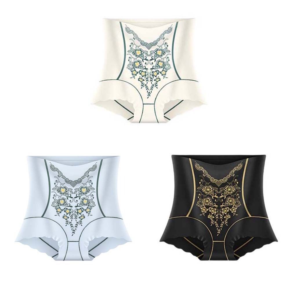 High Waist Slimming Shaping Panties Shapewear Cotton Crotch Tummy Control Underwear Underpants Floral Flower Butt Lifting Briefs