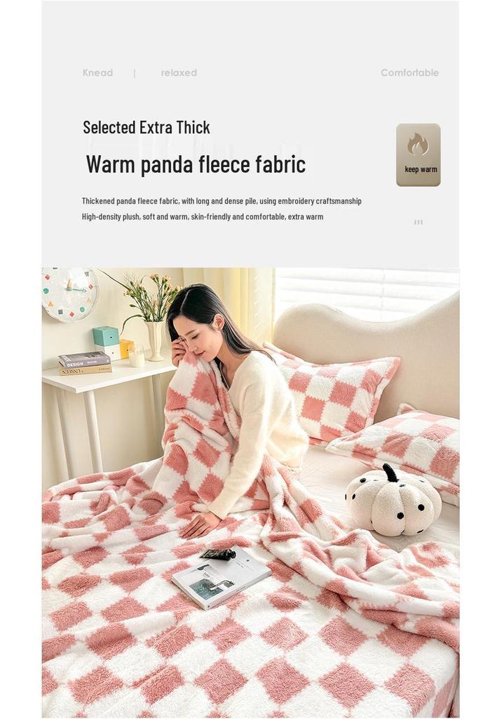 Cross-border Flannel Plaid Milk Velvet Summer Air Conditioning Blanket