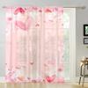 1PCS watercolor heart-shaped gauze curtain   perfect for a romantic Valentine's Day   suitable for both bedroom and living room