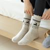 Fall/Winter Wool Socks - Fel Island Elk Warm Mid-Calf Socks - Bowknot Heart Retro Style Thick Socks - Children's
