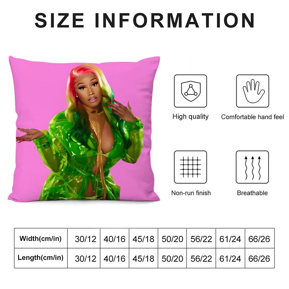 N-Nicki Minajj Singer Cushion Cover Pillowcase Ultra Soft Skin Friendly Fabric Cloud Like Comfort & Concealed Zipper
