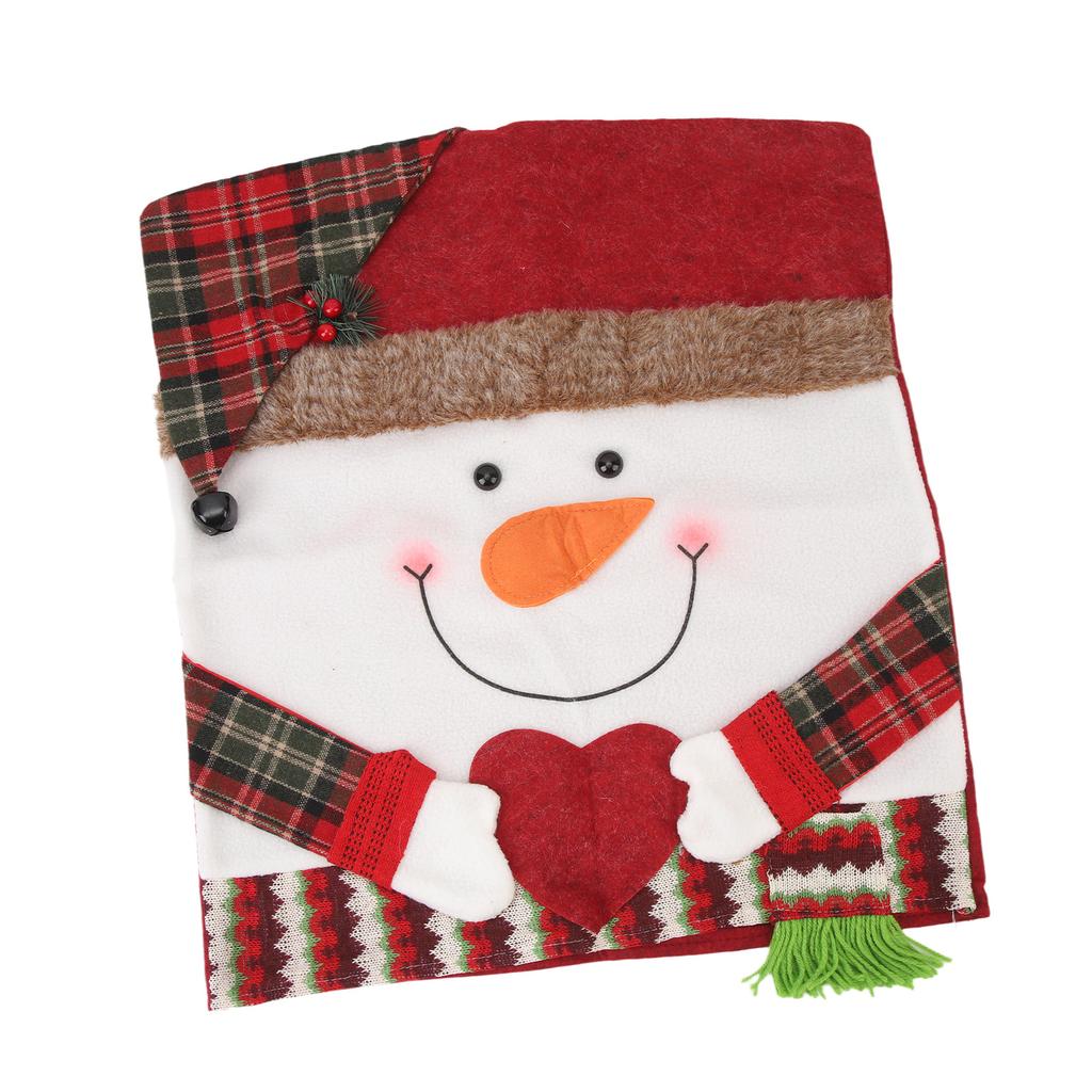 Weihnachtsessen Stuhllehnenbezüge Einfach zu installieren Weich Knitterarm Rutschfest Weihnachts-Stuhlhussen für Esszimmer