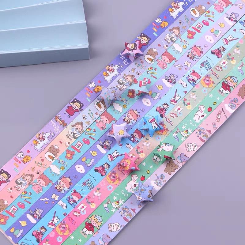 136 Vesmír Obloha Origami Hviezdy Papier Šťastný Kawaii Hviezda 8 Rôznych Dizajnov Dekorácia Skladací Papier pre Origami Umenie Remeslá