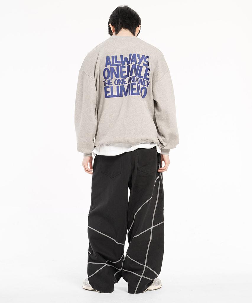 ELIMENO El Oao Oversized Sweatshirt Gray (Blue)