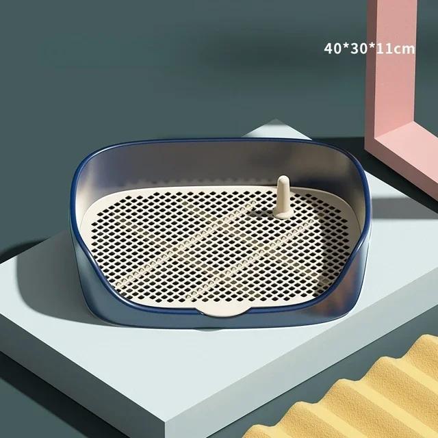 

Портативный туалет для домашних животных, пластиковый коврик со стойкой, коврик для унитаза, тренировочный горшок для собак, лоток для приучения к туалету, мочевой тренажер, подушечка для мочи 40x30x11cm