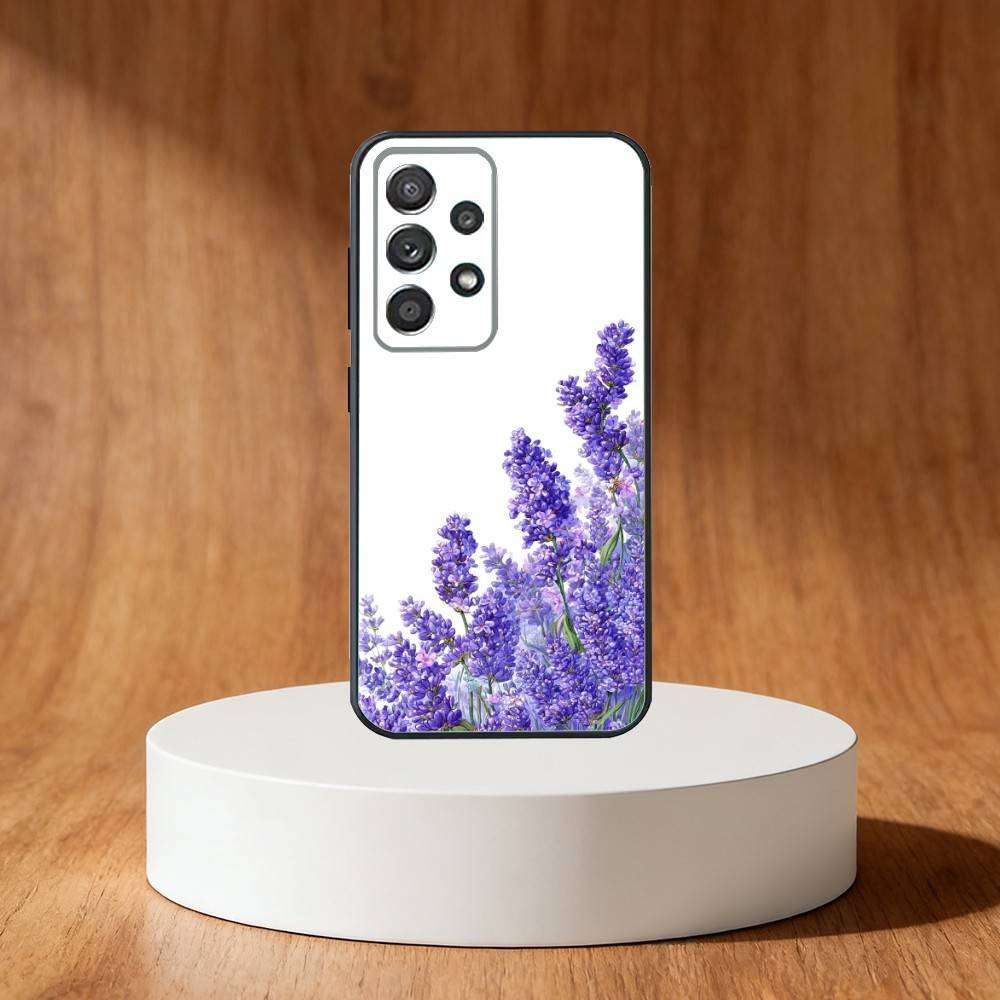 Lavender Purple Flowers Phone Case For Samsung S25,S24,S21,S22,S23,S30,Ultra,S20,Plus,Fe,Note,10,9,5G Black Cover