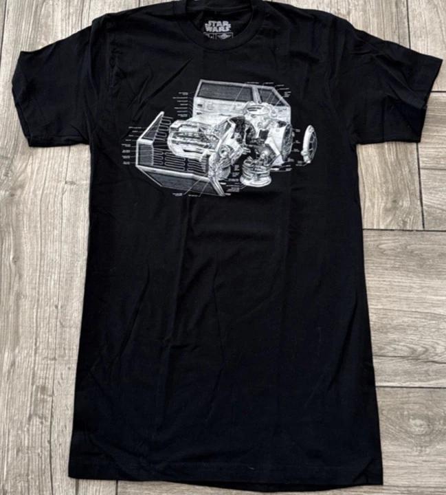 2014 Star Wars Vaders Advanced Tie Fighter Bomber Schematic Diagram Tee Sz Small S