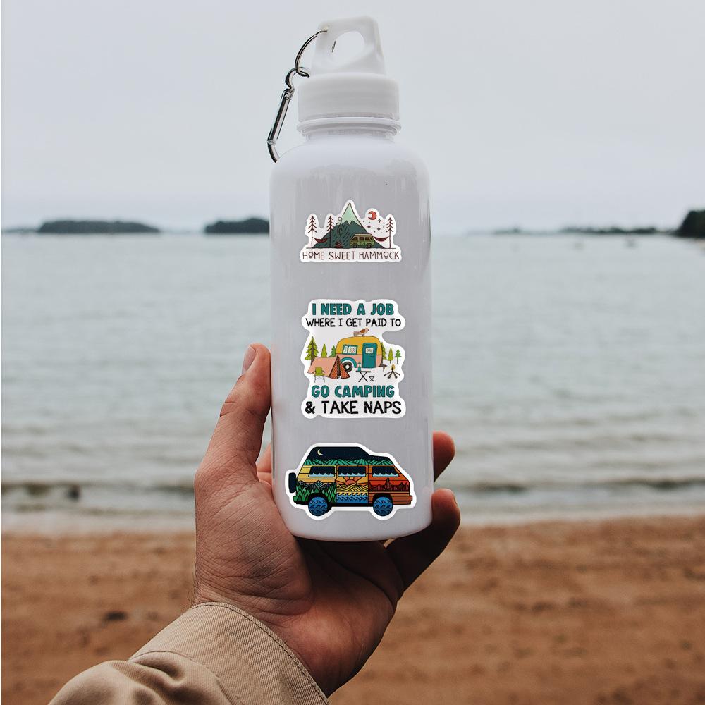 50 New Outdoor Camping Graffiti Stickers Decorate Suitcase Motorcycle Trolley Case Notebook Waterproof Stickers