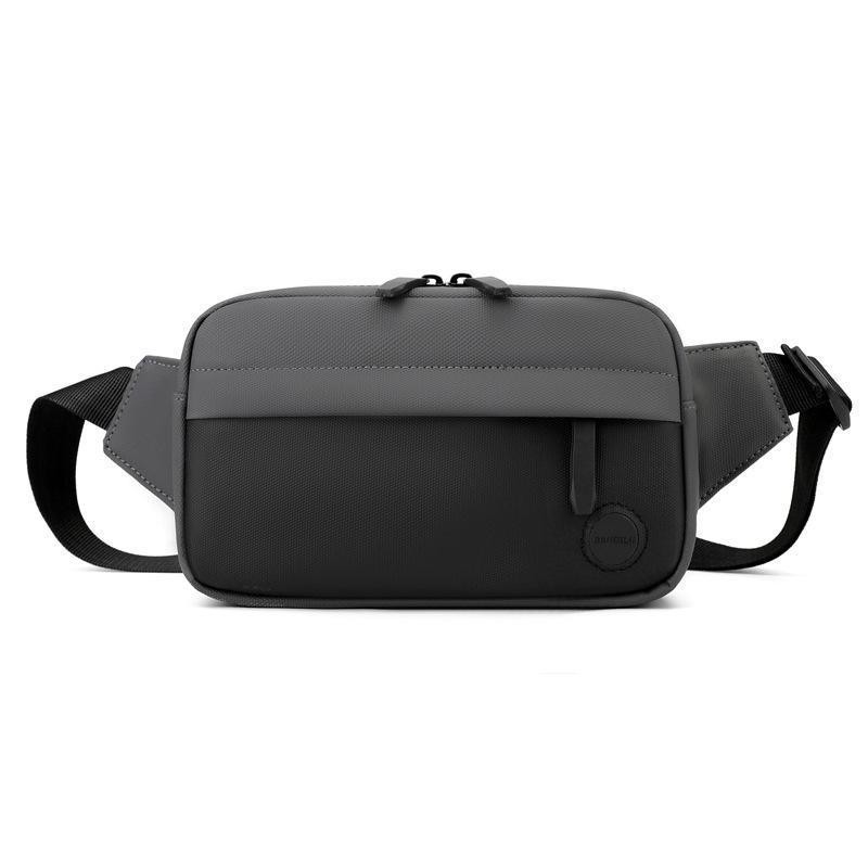 Men's diagonal span chest bag contrasting color shoulder bag outdoor leisure high-end fanny pack men's trendy brand