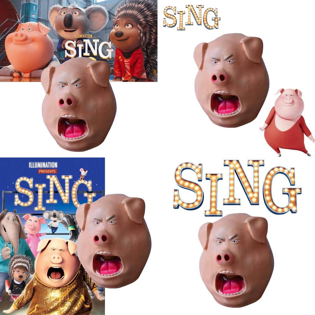 Sing2 Rossi Pig Mask | Adult Latex Headgear | Angry Expression Cosplay