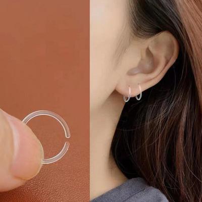 Anneau en silicone transparent pour piercing prévention de l'obstruction de l'oreille anti-allergie