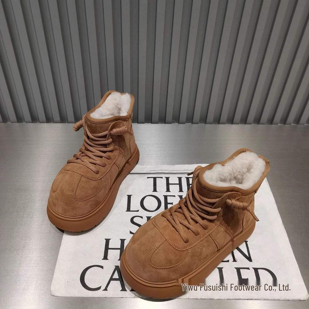 Botas de Neve de Algodão para Meninas com Cabeça Grande de Capivara e Veludo – Sapatos Pão para Todas as Estações 2025