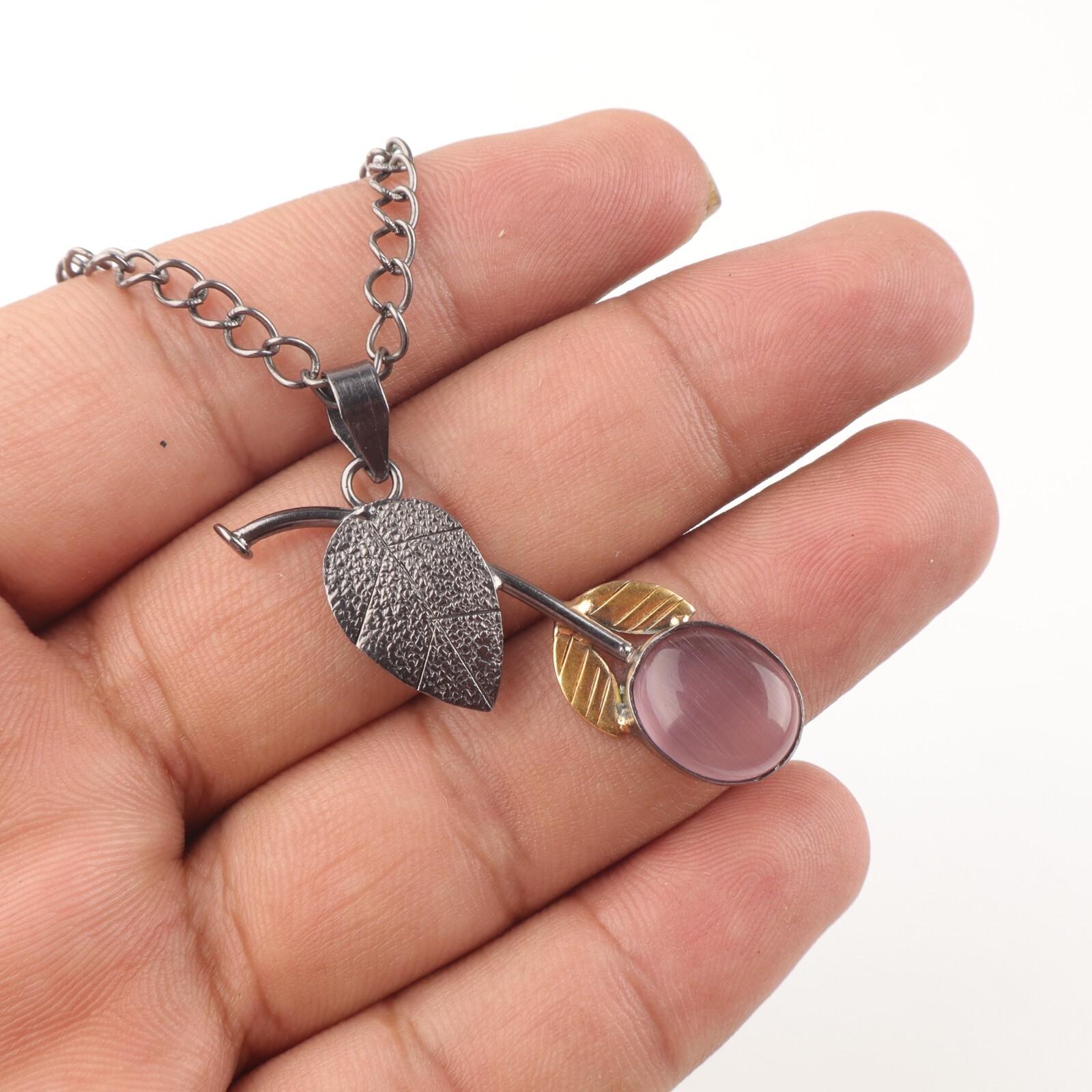 

Purple Cat s Eye Gemstone 925 Sterling Silver Beautiful Jewelry Pendant 1.69 PP-55-43