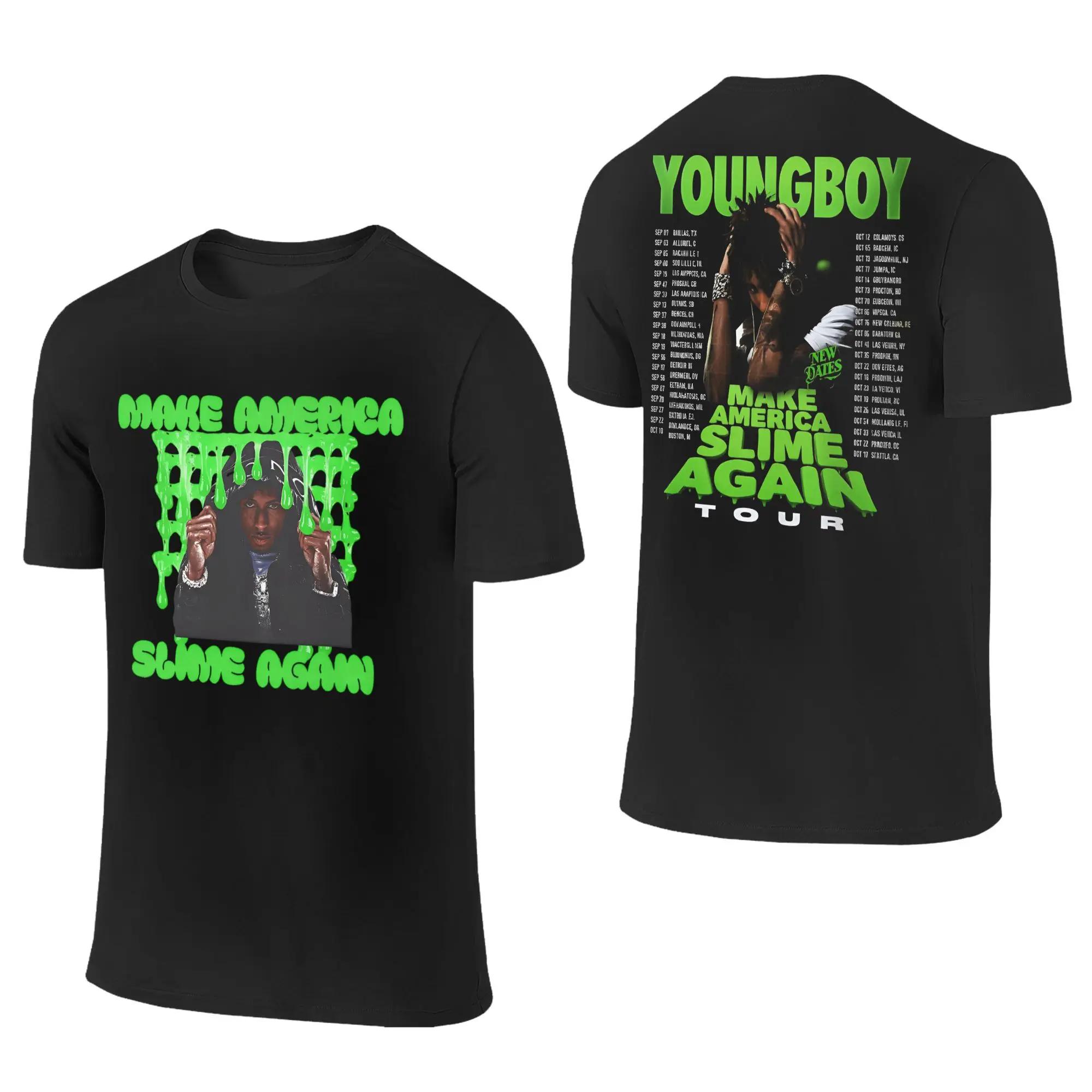 YoungBoy Rapper TShirts Men Tour Fashion 100 Cotton Tee Shirt Crewneck Short Sleeve TShirt Printed Tops S