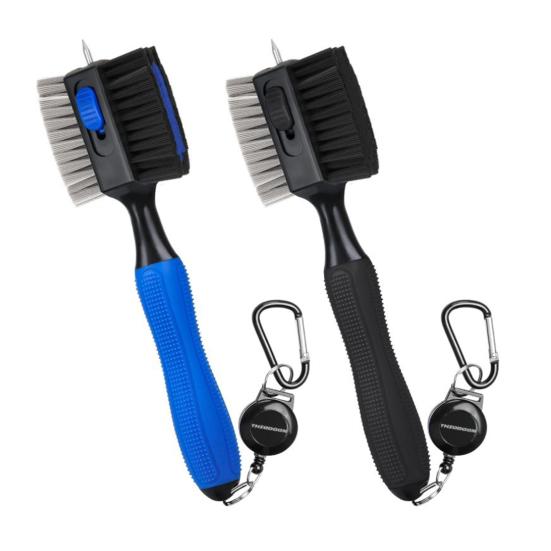 Golfschläger-Reinigungsbürste mit einziehbarem Spike, rutschfestem Griffdesign, bequemer Griff