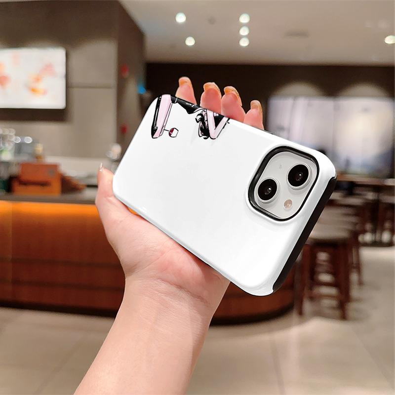 Wine Chill Black Pink Comic Art Film Aesthetic Protective Shockproof Bumper Phone Case Cover For iPhone 14 15 16 Pro Max Plus