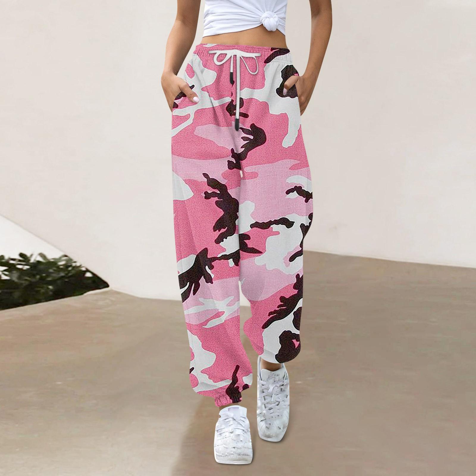 Женские повседневные модные спортивные штаны Повседневные брюки с принтом XXL красный — фото 6