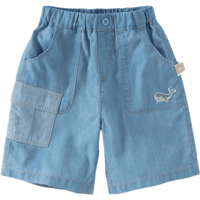 DAVE&BELLA Boy s Sun Protection Cooling Lyocell Denim Capri Pants 110