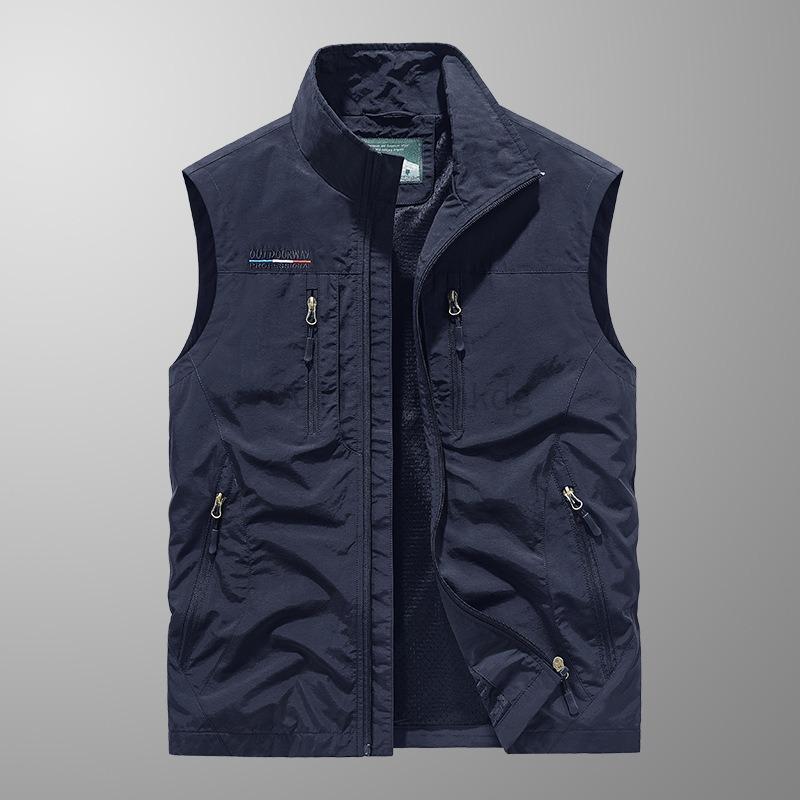 2025 Outdoor Leisure Vest Men's New Multi-Pocket Breathable Outdoor Cargo Jacket Coat High-Quality Design Hiking Fishing Vest