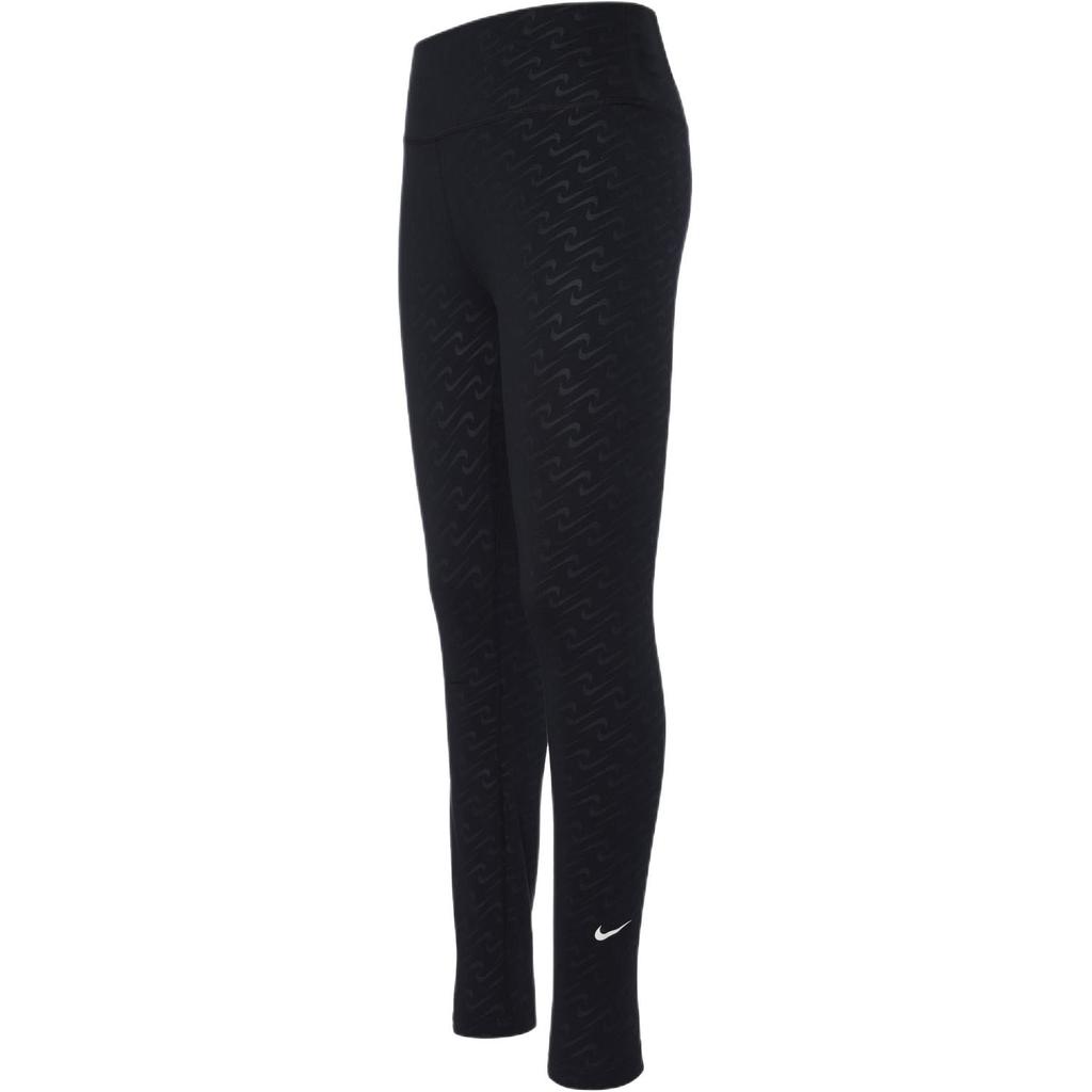 Nike W Nk One Df Icnlsh Prt M 7-8 T Logo Print Sport Fitnesshose Damen Hose Schwarz DD5388-010