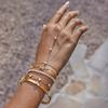 Youthway Minimalist Women Bracelet  Gold Color Plated Stainless Steel Round White Zirconia Tennis Chain Jewelry Gift