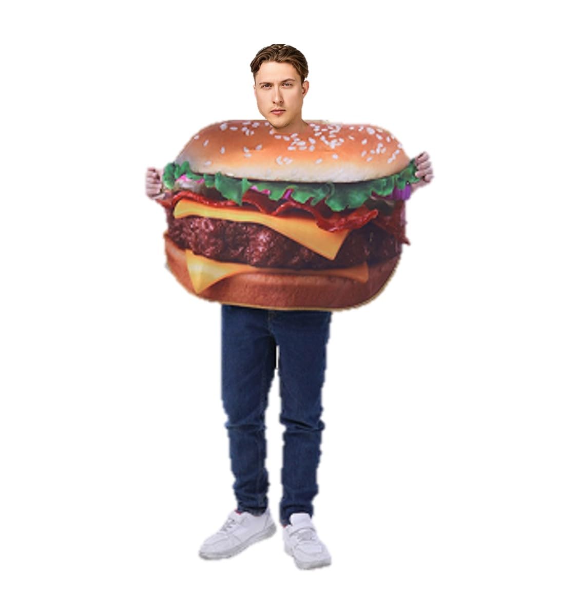 

[ST TS] Забавный костюм кигуруми еды, Косплей, Хэллоуин, Новогодняя вечеринка, Вечеринка в честь Нового года, Вечеринка, Картофель фри, Гамбургер, Хот-дог (Гамбургер)