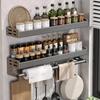 Wall Mounted Kitchen Storage Rack Waterproof Seasoning Storage Shelf Household Knife Holder Space Aluminum Cutting Board Rack