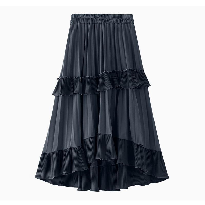 

ZANZEA Женские летние однотонные юбки-трапеции с эластичной талией и плиссировкой свободного кроя XL