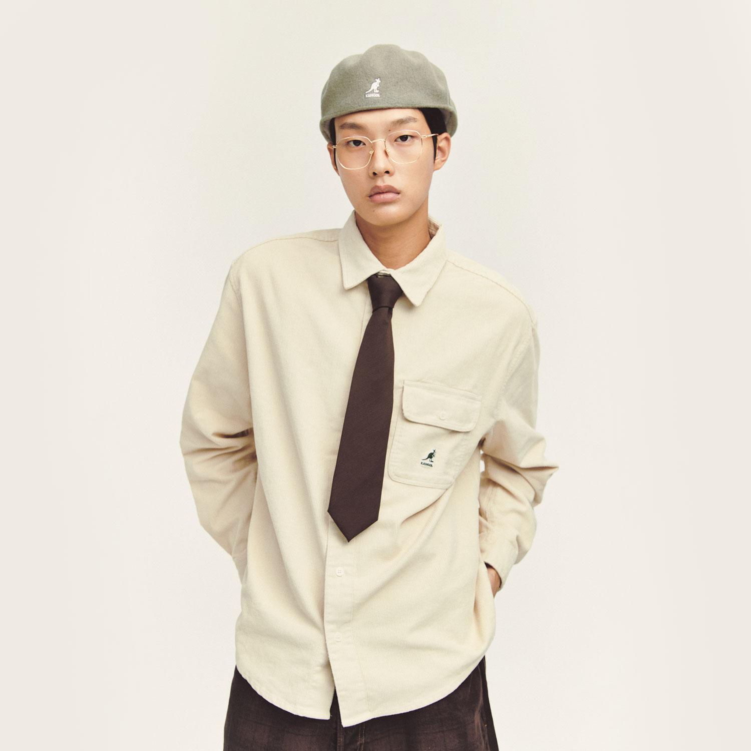 Kangol Classic Logo Corduroy Shirt 7060 Ivory Ivory/Xl