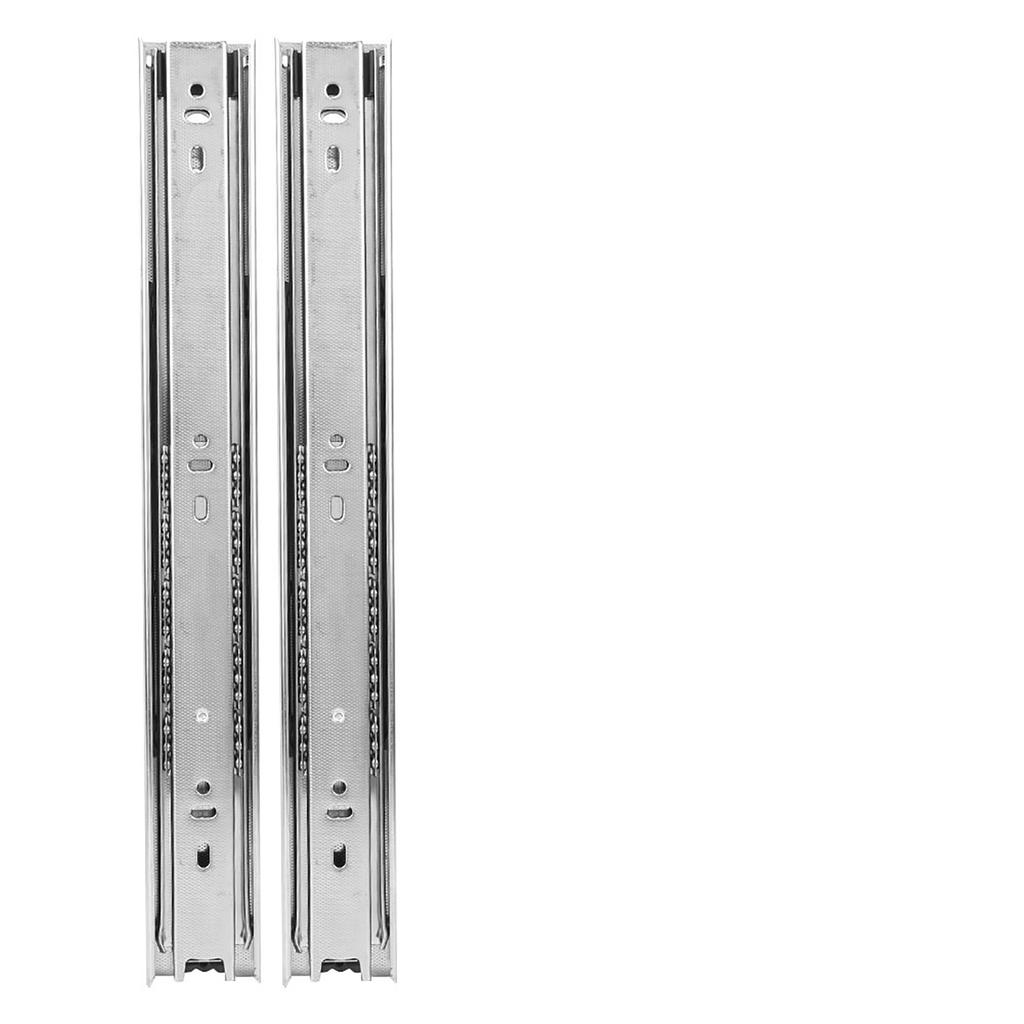 2 Pcs Drawer Slide 12in 3 Sections Ball Bearing Flexible Cabinet Drawer Sliding RailWhite