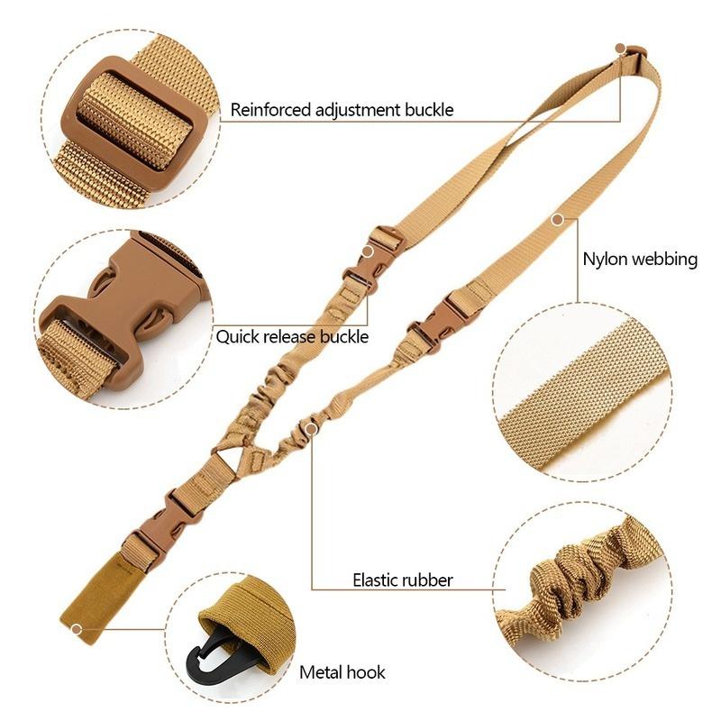 1Pc Shot Gun Belt Hunting Accessories Shoulder Strap Rifle Rope Belt with Metal Buckle Tactical Gear Tactical Single Point Sling