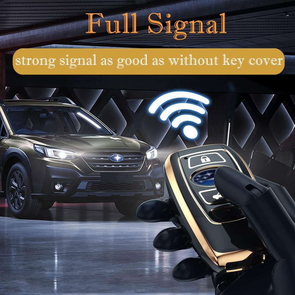 for Subaru Key Fob Cover with Keychain, for Forester Outback BRZ Legacy CrossTrek Premium Soft TPU 360 Degree Protection Key Case Remote Key Holder
