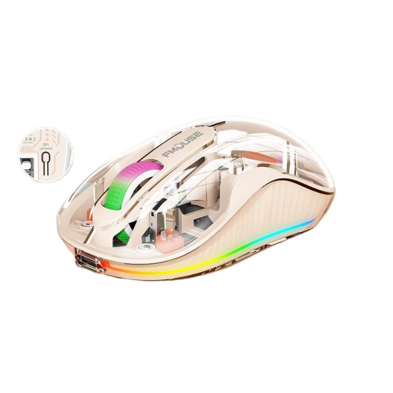 Bobcat Silent Bluetooth Mouse - Transparent, Wireless, 3 Modes, TYPE-C Charging, Universal Compatibility