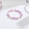 Natural Crystal Bracelet Women'S Round Beads 8Mm Beads Beaded Purple Lithium Moonstone Bracelet Diy Jewelry