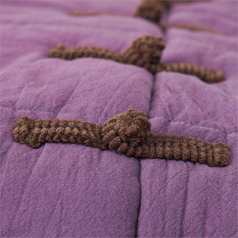 Johnature Women Vintage Patchwork Color Button Pockets Warm Winter Stand Coats Long Sleeve Female Coats