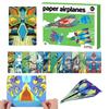 Paper Airplane Colorful Toys with 12 Patterns Creative Plane Paper Activity Books for Teenagers Educational Activities Xmas Gift