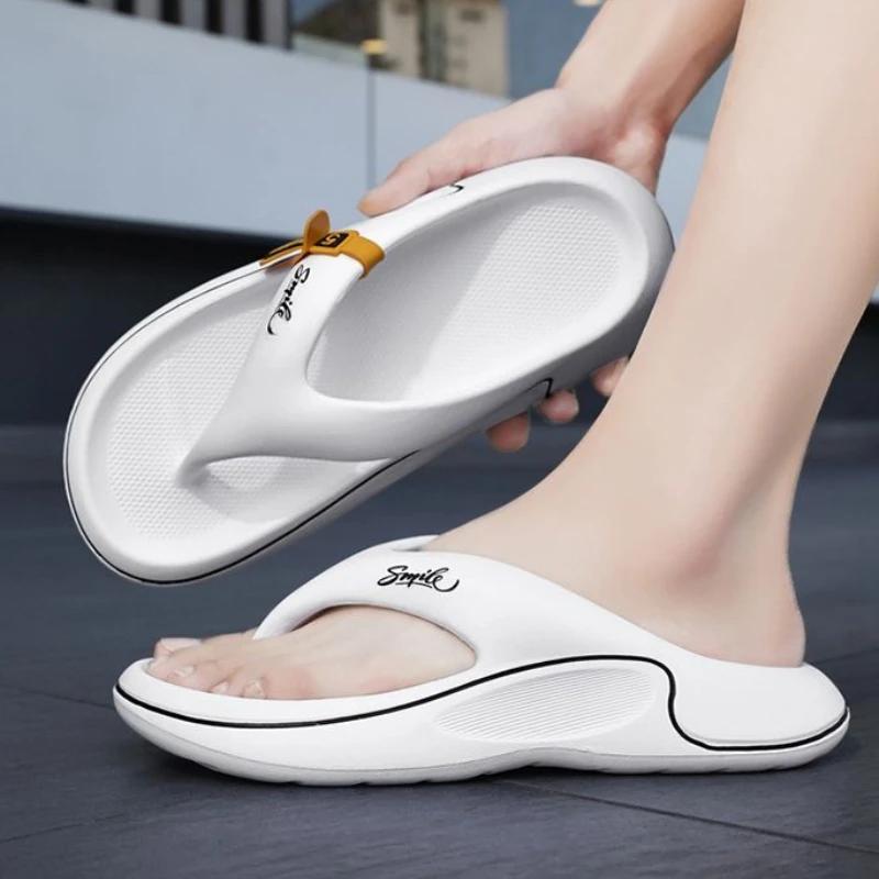 Beach Slippers for Men Wear Resistant Platform Shoes Shiatsu Flip Flops Pvc Adult Comfortable Low Price 2025 Style Sandals Man