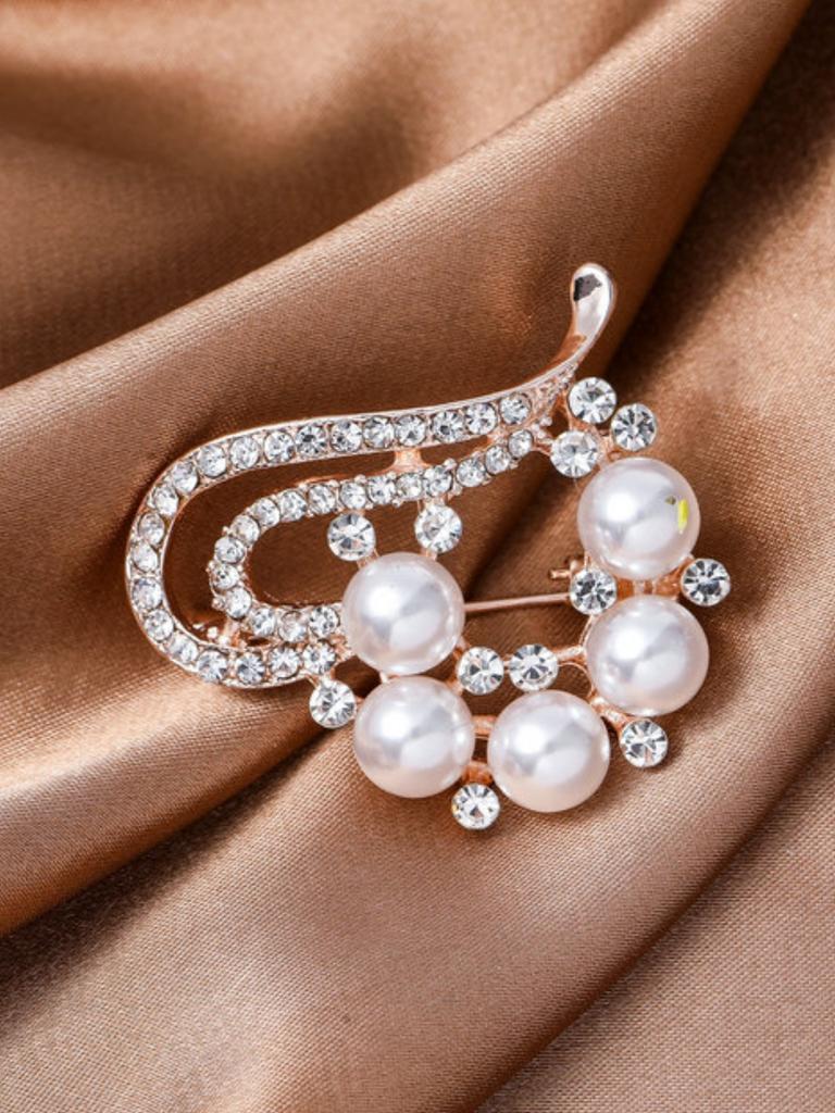 1PC Women's Fashion Temperament, Multiple Types of Geometric Imitation Pearl Brooch Accessories, Party Holiday Gifts