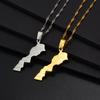 Anniyo Maroc Map & Cities Name Pendant Necklace Gold Color Jewelry for Women Men Morocco Map @236721