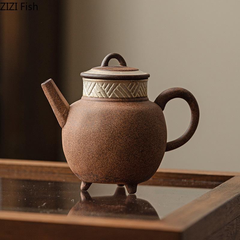 Three Legged Teapot Office Longjing Pu'er Teapot Creative Ceramic Kung Fu Tea Set Small Teapot Chinese Tea Ceremony Accessories