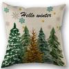 New Merry Christmas Throw Pillow Case Xmas Tree Santa Claus Linen 45X45cm Pillow Cover