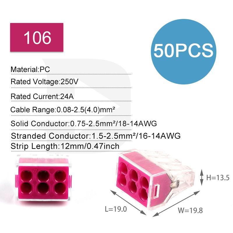 Mini Quick Splicing Wire Connector Hard Wire Straight Insertion 2/3/5/6/8pin Compact Conductor Terminal Block Junction Box