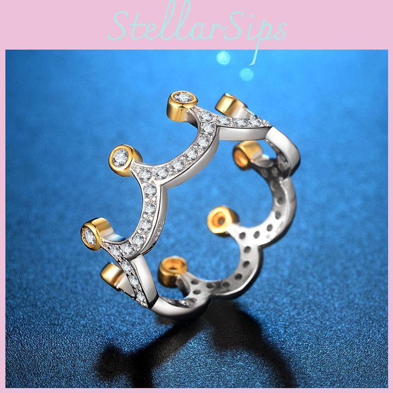 Elegant Crown Design Women's Ring With Durable Brass And Stainless Steel In Silver Color Ideal For Special Occasions And Gifts